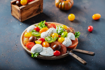 Healthy salad with mozzarella