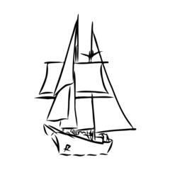 vector illustration of a ship