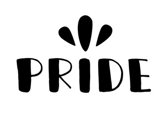 LGBTQ pride lettering. Vector hand drawn illustration.