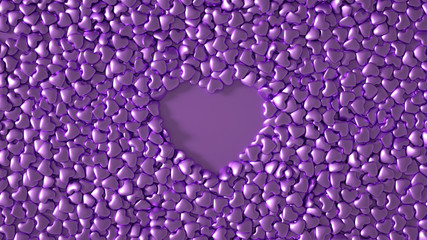 Big golden heart, beautiful Valentine's Day card background! 3d illustration, 3d rendering.