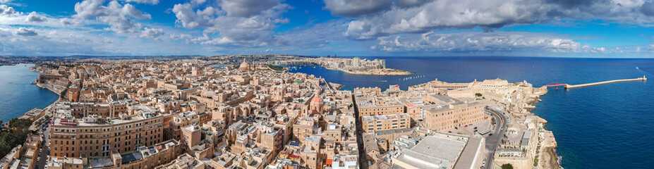 Panorama of Valletta with amazing architecture, capital city of Malta