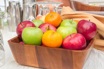 Organic apples in basket
