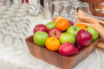 Organic apples in basket