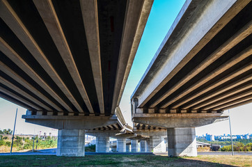 Concrete structure overpass of express way use for infrastructure and public construction theme