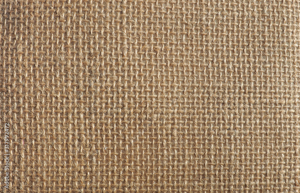 Wall mural brown burlap hessian fabric background