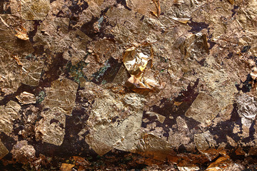 gold leaf texture on dark background, Abstract shiny surface for background