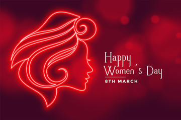 beautiful red lady face for happy womens day