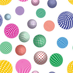 Seamless abstract pattern with bright spheres..