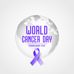 world cancer day event poster with ribbon design