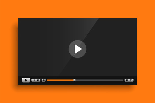 yellow theme video media player interface template design