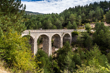 Fototapeta na wymiar The old viaduct is in the Spanish forests