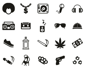 Hip Hop Culture & Fashion Icons Black & White Set Big