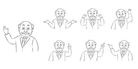 Set avatars characters doctors.Medical people icons of faces on a white background.Linear silhouette on a white background.