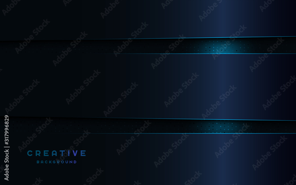 Aufkleber abstract metallic blue shiny color black frame layout modern tech design vector template background.