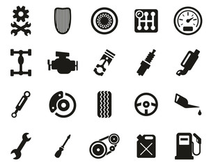 Hot Rod Culture & Parts Icons Black & White Set Big