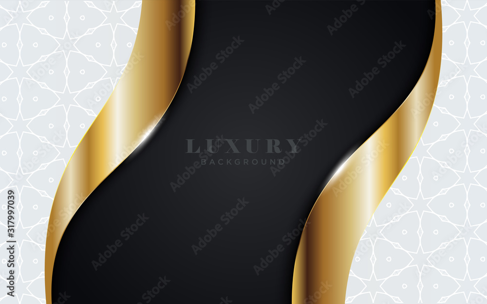 Poster modern abstract white and dark background with 3d overlap layers effect.