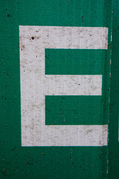 Written Wording in Distressed State Typography Found Letter E 