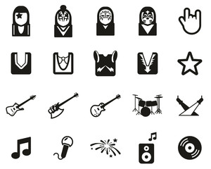 Kiss Band Icons Black & White Set Big