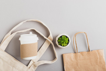 Recycled paper and cardboard waste. Organic trash. Eco friendly