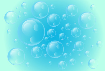 Blue bubbles background, vector design, abstract art