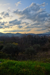 Winter image of the countryside in the province of Caserta, Italy