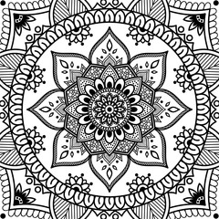 Decorative round ornament, black-white, isolated on white. Good decoration for the holidays. Perfect for printing, laser cutting.