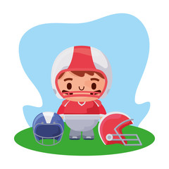 American football player with helmets vector design