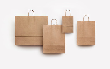 set of four brown eco paper bags