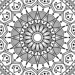 Decorative round ornament, black-white, isolated on white. Good decoration for the holidays. Perfect for printing, laser cutting.