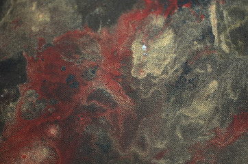 red and gold organic texture painting