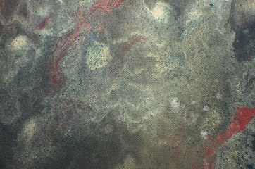 red and gold organic texture painting