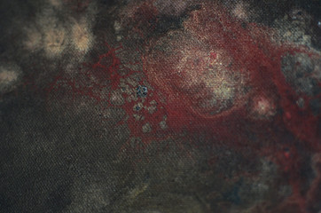 red and gold organic texture painting