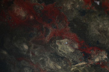 red and gold organic texture painting