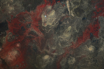 red and gold organic texture painting