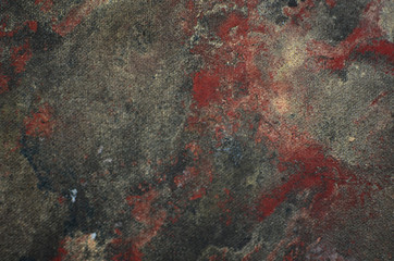 red and gold organic texture painting