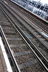 View of a Train Station With the Train Tracks Mind the Gap