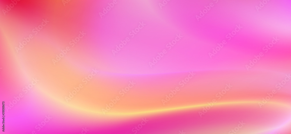 Poster blurred pure background with golden glowing line. neon pink pattern
