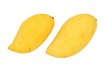 Fresh Ripe Mangoes Isolated on White Background