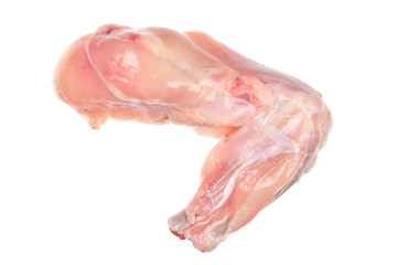 top view of raw chicken wing isolated on white background