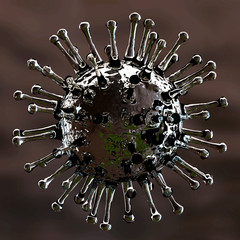 Virus 3d. Epidemic  wuhan china flu  coronavirus 2019-nCoV. New strain. 3d render