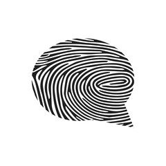 Fingerprint comments icon. Isolated thumbprint and fingerprint comments icon line style. Premium quality vector symbol drawing concept for your logo web mobile app UI design.