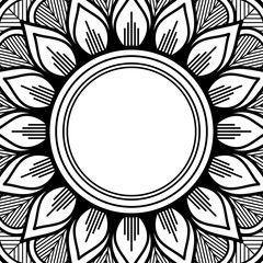 Decorative round ornament, black-white, isolated on white. Good decoration for the holidays. Perfect for printing, laser cutting.