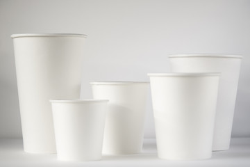 empty cardboard Cup on white background