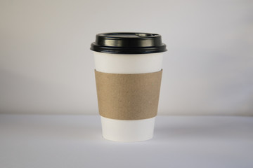 empty cardboard Cup on white background