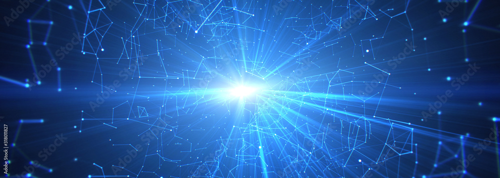 Poster lines connected triangles. network sphere system. digital data plexus technology construction. conne