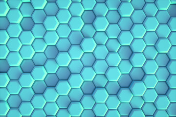 Naklejka premium Hexagon blue pattern. Abstract futuristic background.