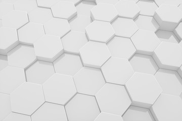 Obraz na płótnie Canvas Hexagon white pattern. Abstract futuristic background.