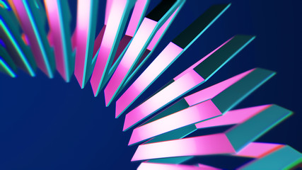 Fototapeta premium Futuristic neon pink and blue glowing element. Abstract sci fi background.