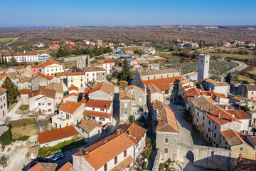 An aerial view of Sveti Lovrec, Istria, Croatia