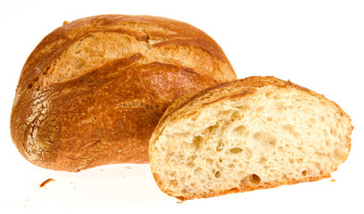 loaf of bread isolated on white background